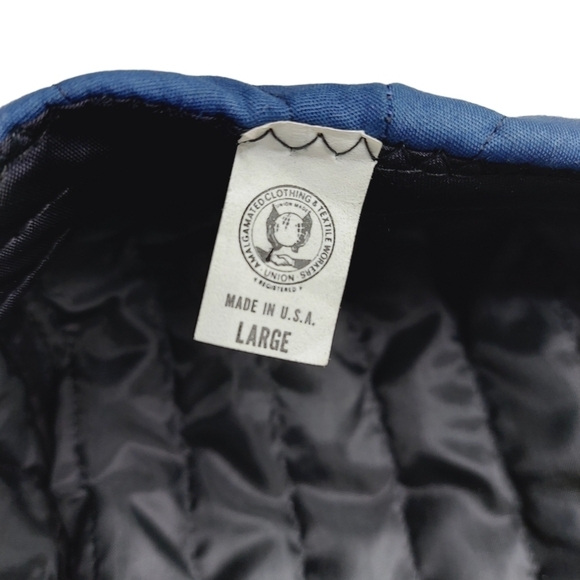 VTG Kroger Style Newsboy Cap Cabbie Hat Mens Blue Quilted LARGE Union Made USA - Picture 7 of 11